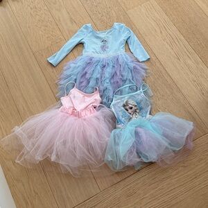 Size 4 - 3 x girls dress up tutu leotards with tutus